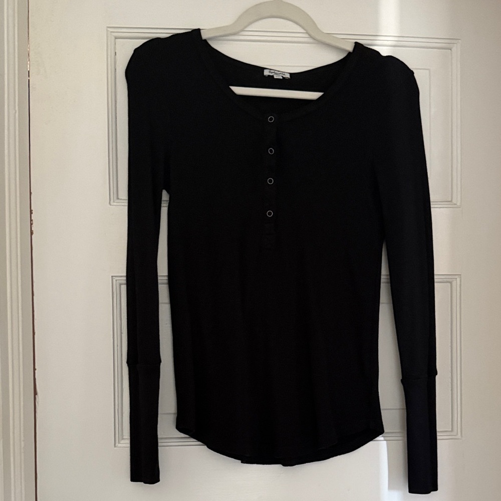 Splendid Black Long Sleeve Blouse